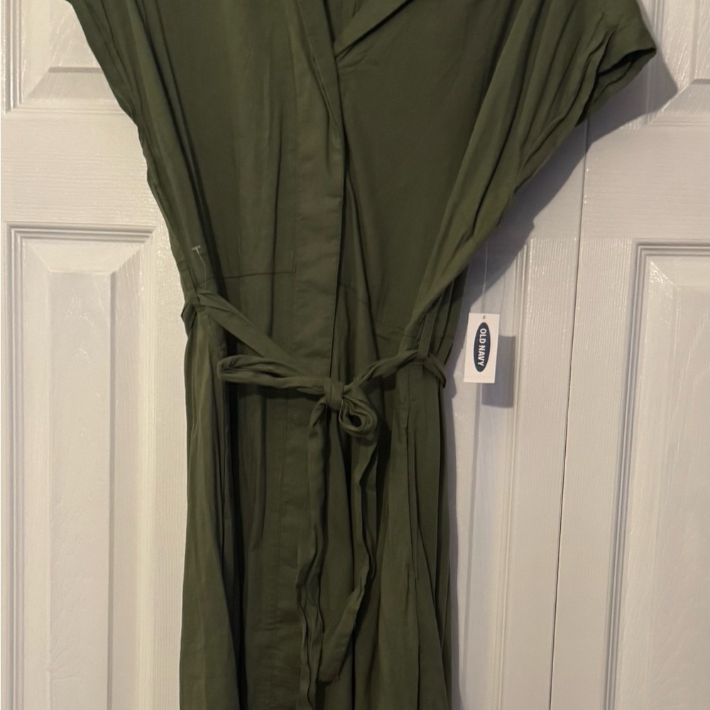 Olive Green Button Down Dress